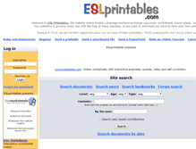 Tablet Screenshot of eslprintables.com